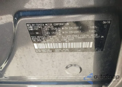 2016 Toyota Rav4 Xle из США, поврежденный, VIN JTMRFREV1GD196239